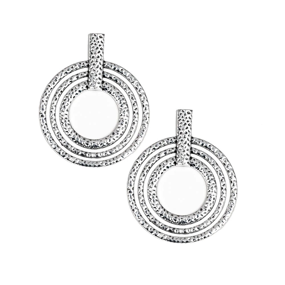 ❤️🔥5/$25❤️🔥 Ever Elliptical Silver Earrings - Picture 2 of 2